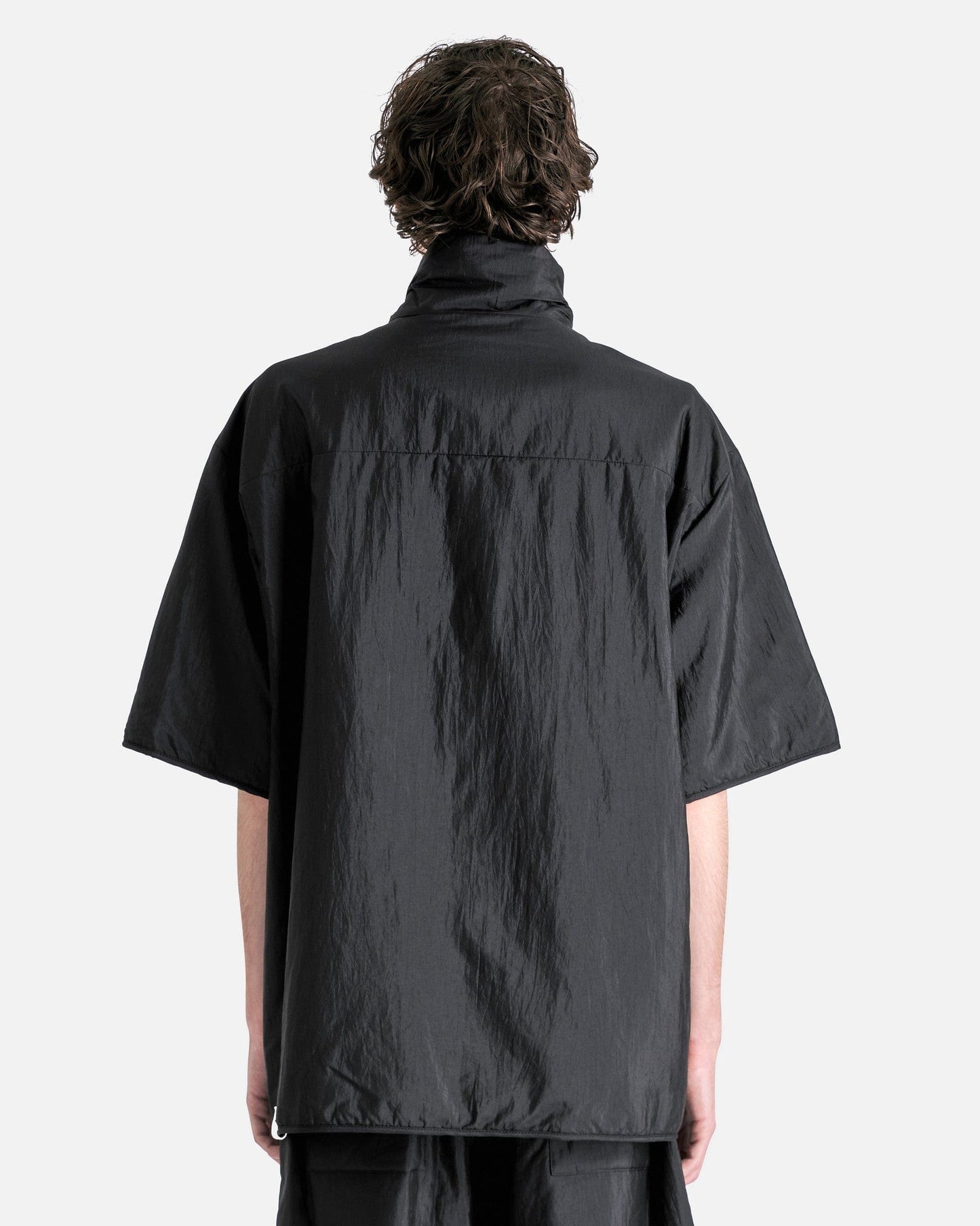 Jil Sander Men's Shirts Silk and Nylon Canvas Padded Shirt in Black