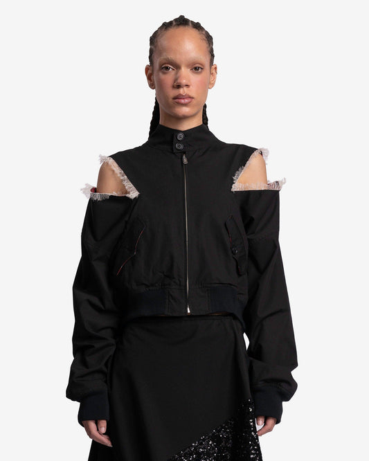 Undercover Women Jackets Silk Tulle Slit Blouson in Black