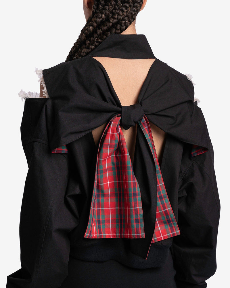 Undercover Women Jackets Silk Tulle Slit Blouson in Black