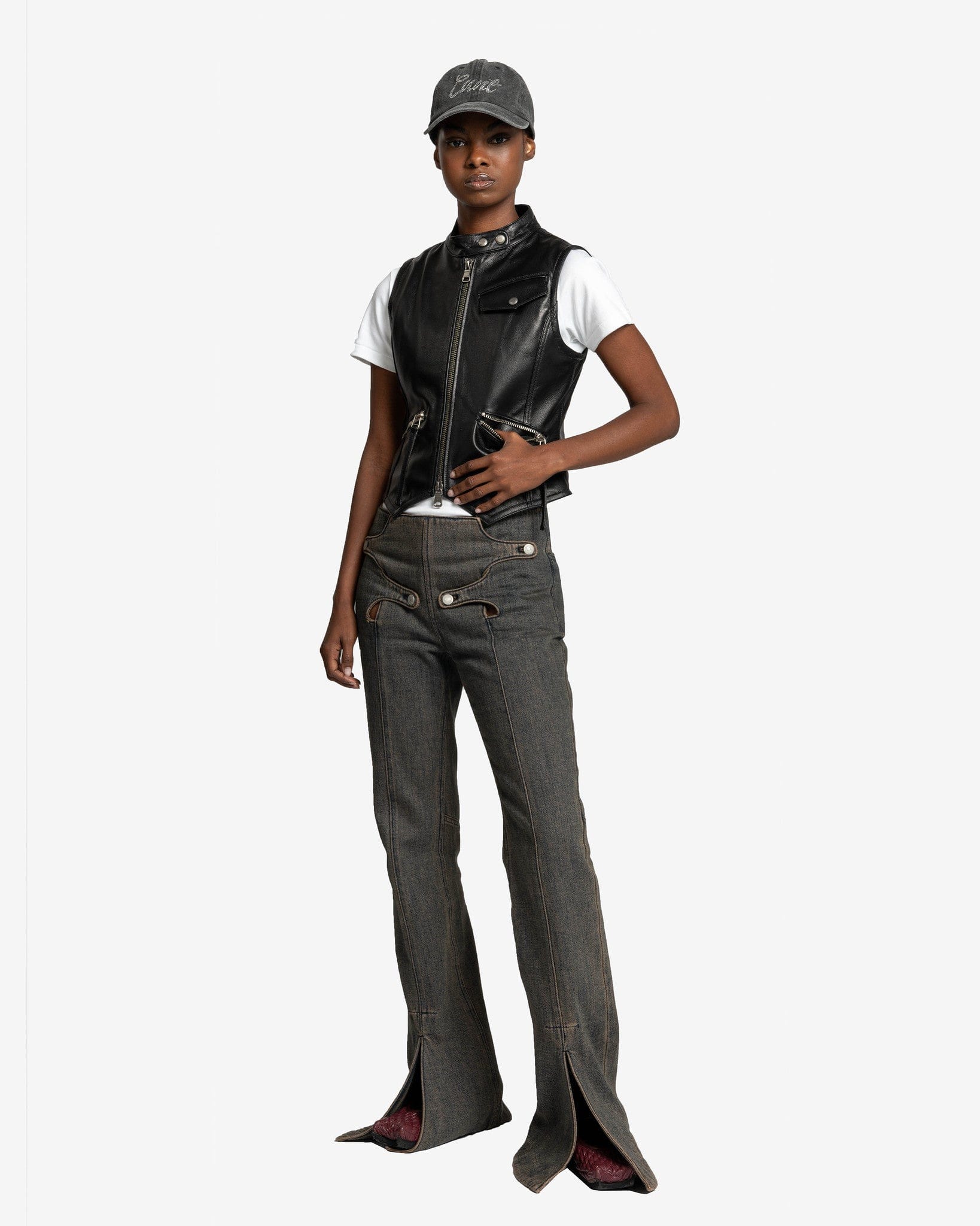 Goomheo Women Pants Simple Flap Trousers in Blue