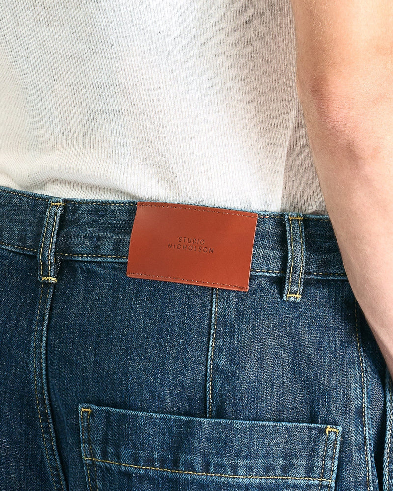 Studio Nicholson Men's Pants Single Pleat Denim Pant in Indigo