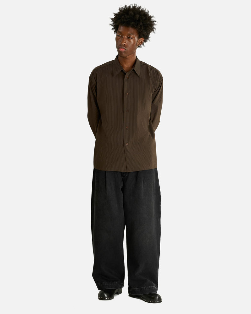 Studio Nicholson Men's Pants Single Pleat Pant in Washed Black