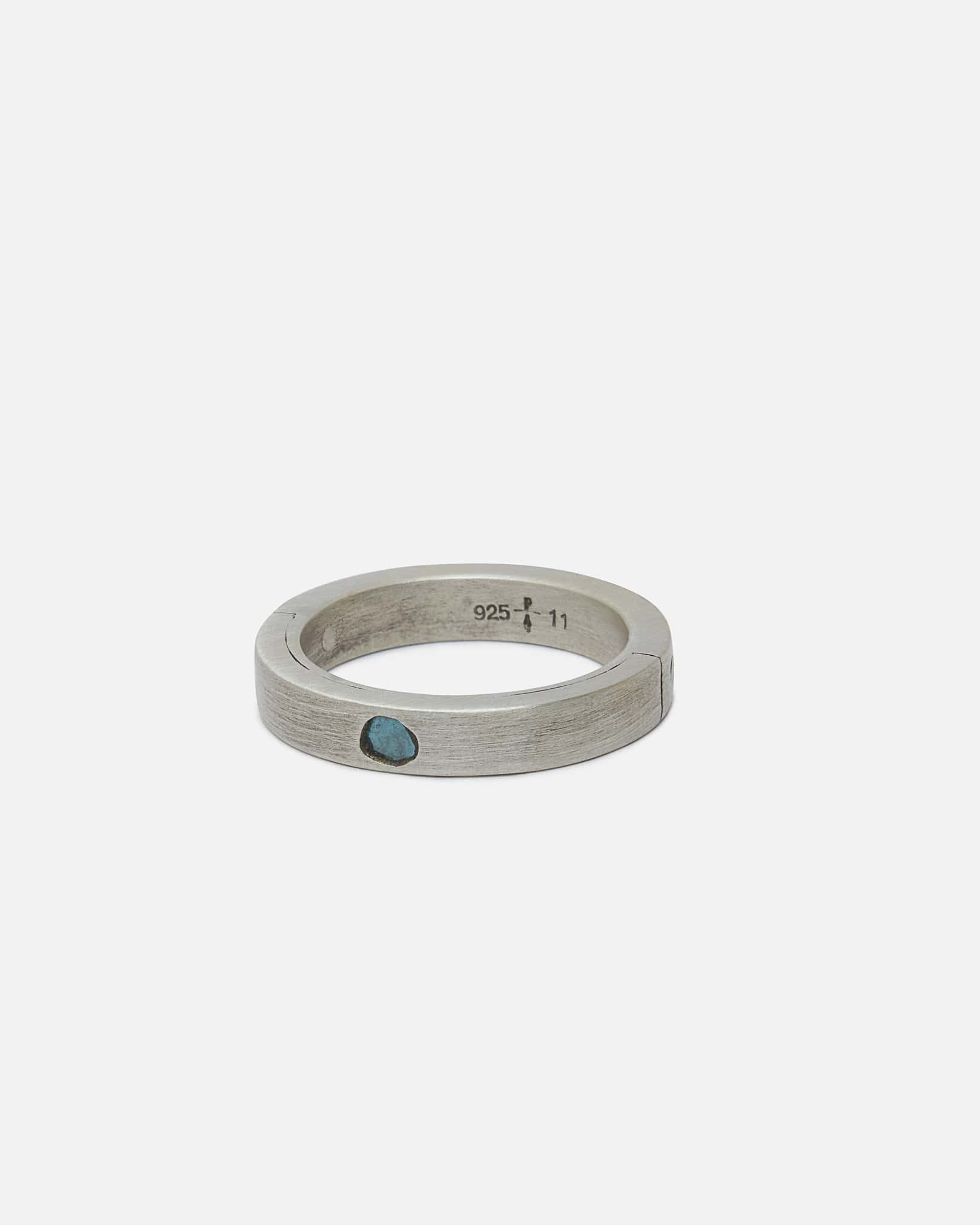 Parts of Four Jewelry 11 Sistema Ring in 0.1 CT / Blue Diamond Slab / 4mm / MA, BDIA