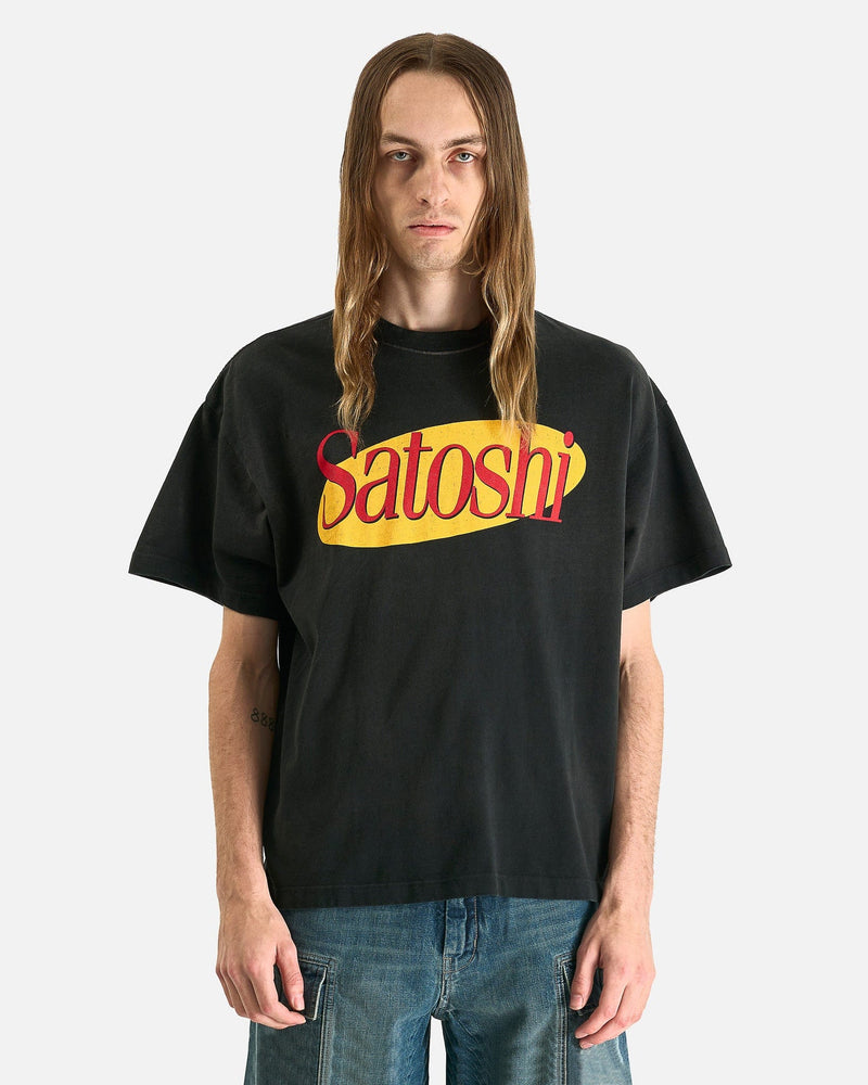 Satoshi Nakamoto Men's T-Shirts Sitcom Tee in Washed Black