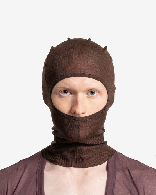 Rick Owens Men's Hats O/S Skull Balaclava in Brown