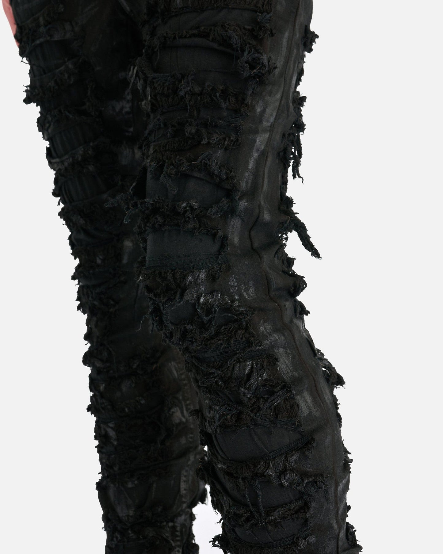 Rick Owens DRKSHDW Men's Jeans Slashed Detroit Cut Denim in Black