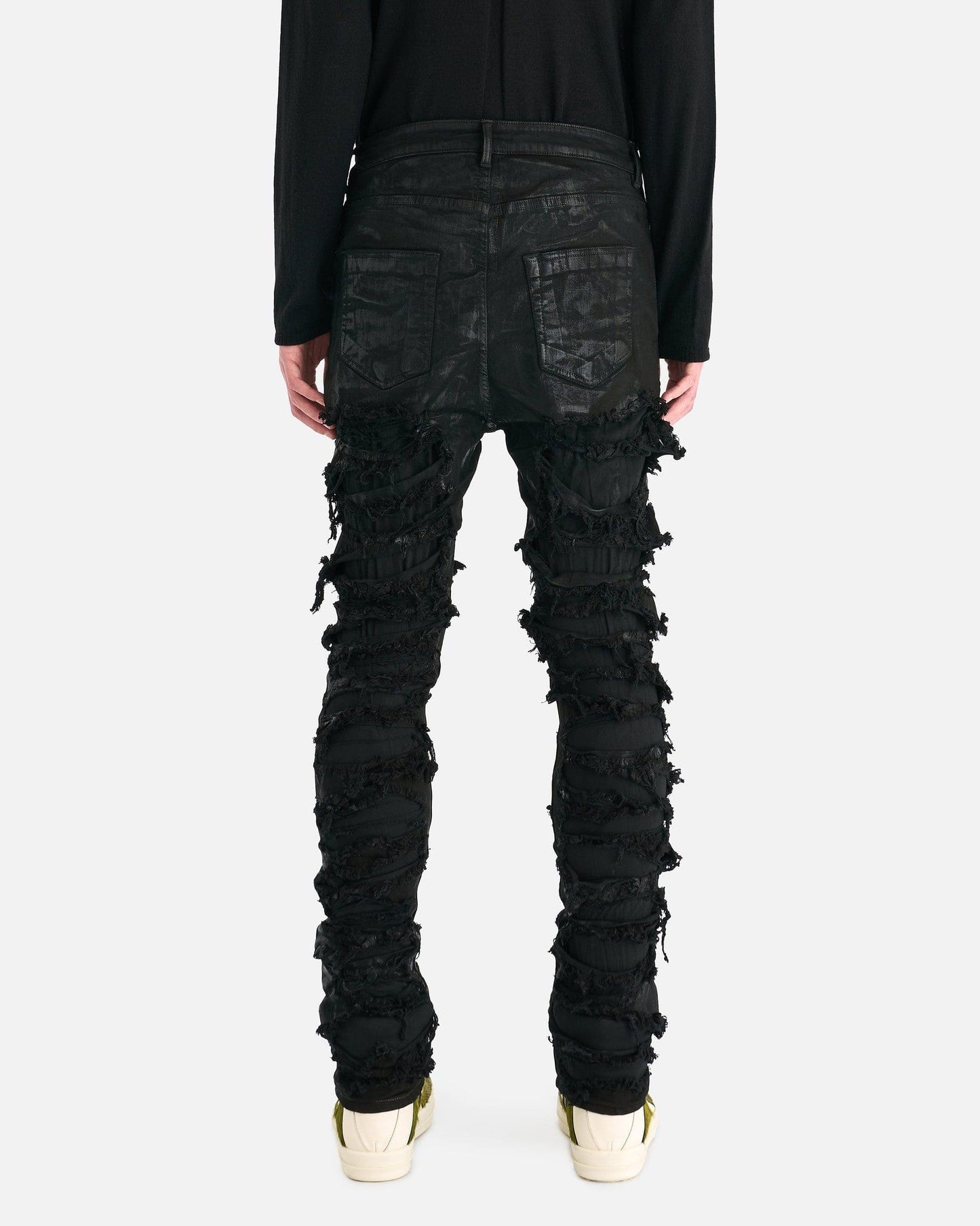 Rick Owens DRKSHDW Men's Jeans Slashed Detroit Cut Denim in Black