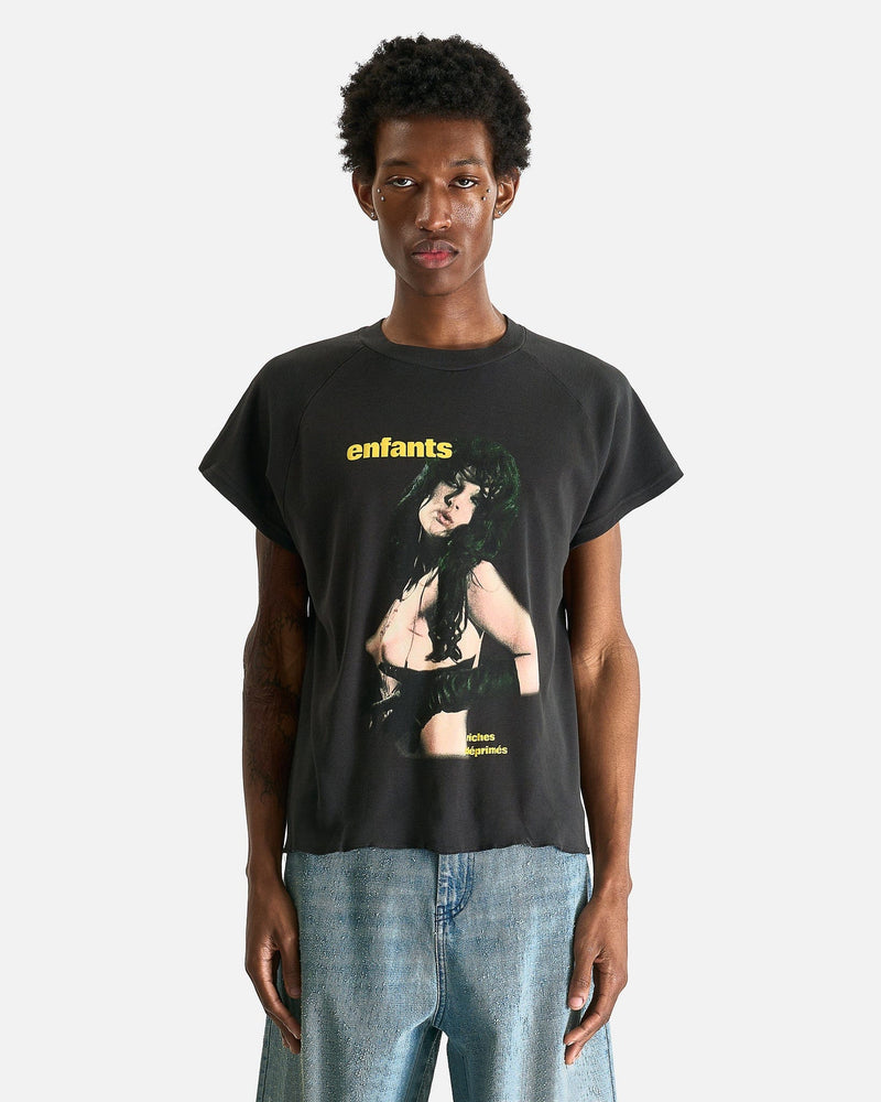 Enfants Riches Deprimes Men's T-Shirts Slave Girl Raglan T-Shirt in Faded Black