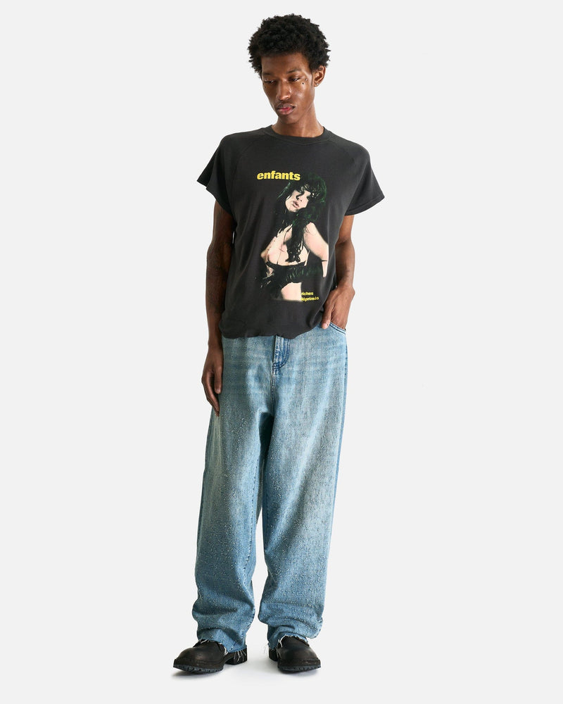 Enfants Riches Deprimes Men's T-Shirts Slave Girl Raglan T-Shirt in Faded Black