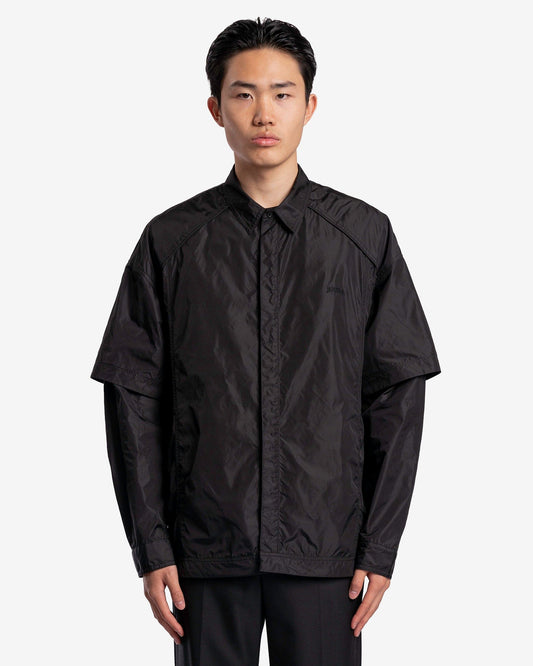 Juun.J Men's Shirts Sleeve Detachable Nylon Shirts in Black