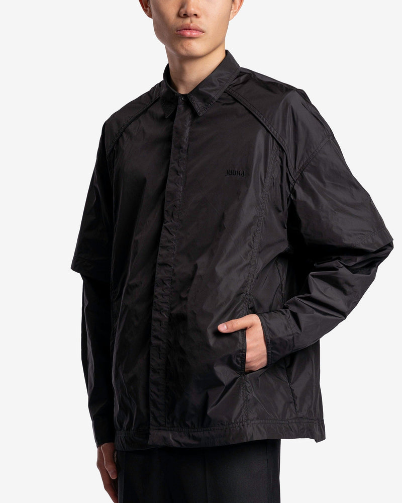 Juun.J Men's Shirts Sleeve Detachable Nylon Shirts in Black