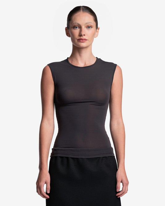 Raf Simons Women Tops Sleeveless Stocking Top in Anthracite