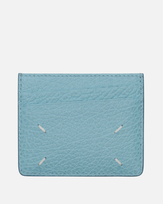 Maison Margiela Leather Goods O/S Slim Card 6cc Holder in Aqua