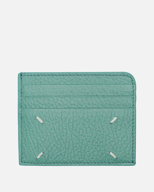 Maison Margiela Leather Goods O/S Slim Card Holder in Vert d'eau