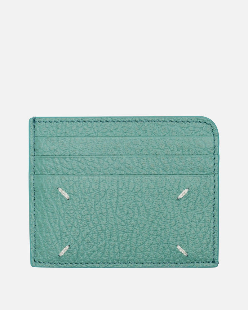 Maison Margiela Leather Goods O/S Slim Card Holder in Vert d'eau