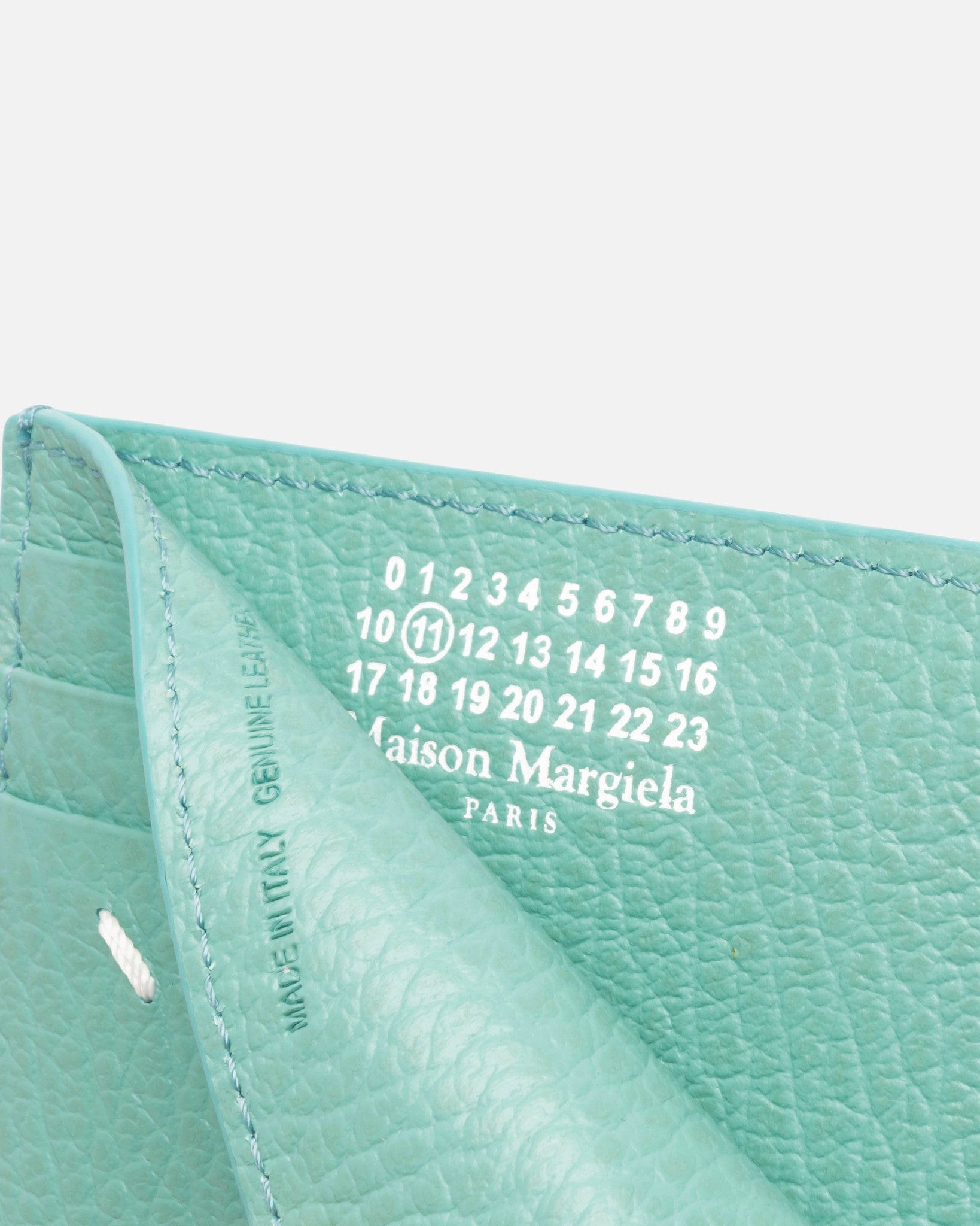 Maison Margiela Leather Goods O/S Slim Card Holder in Vert d'eau