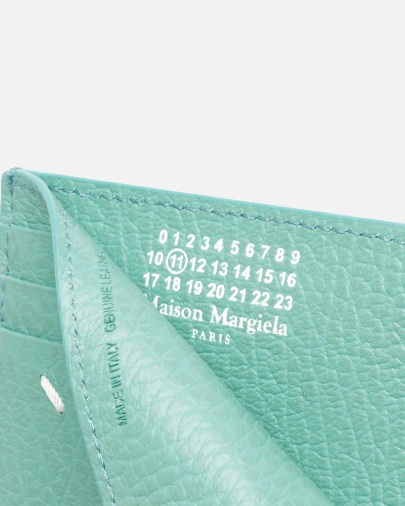 Maison Margiela Leather Goods O/S Slim Card Holder in Vert d'eau