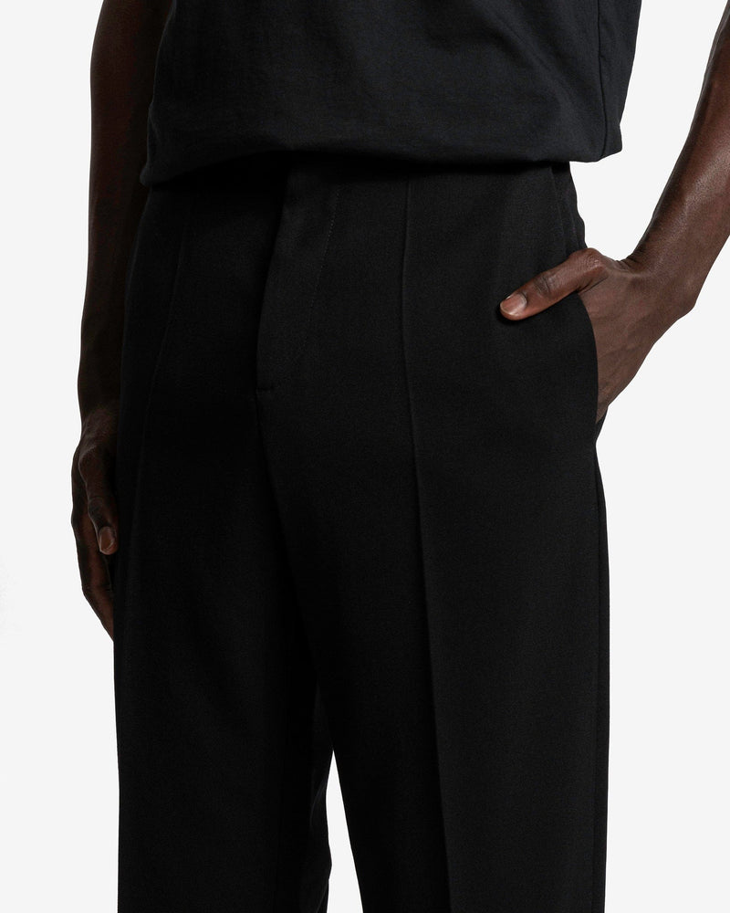 Botter Men's Pants Slim Fit Trousers With Zipped Hem in Fine Wool Black