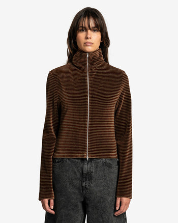 Slim Zip Longsleeve in Scoobie Stripe Velour – SVRN