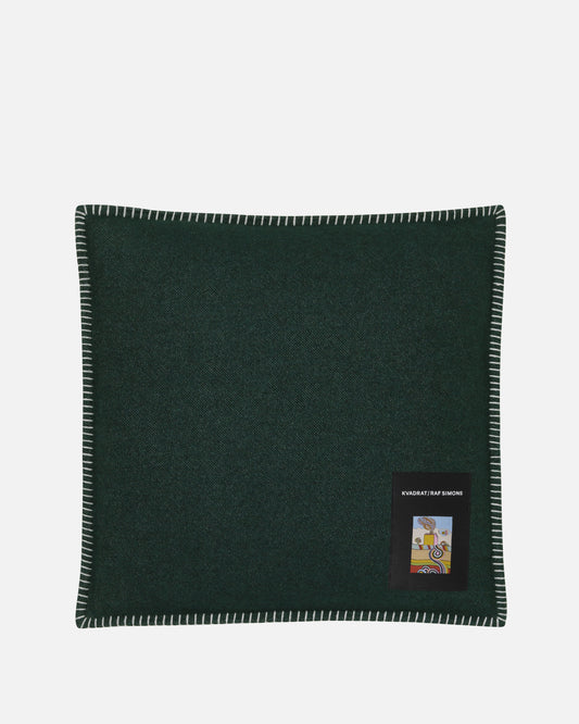 Kvadrat/Raf Simons Home Goods 45x45cm Small Lambswool Cushion in Dark Green
