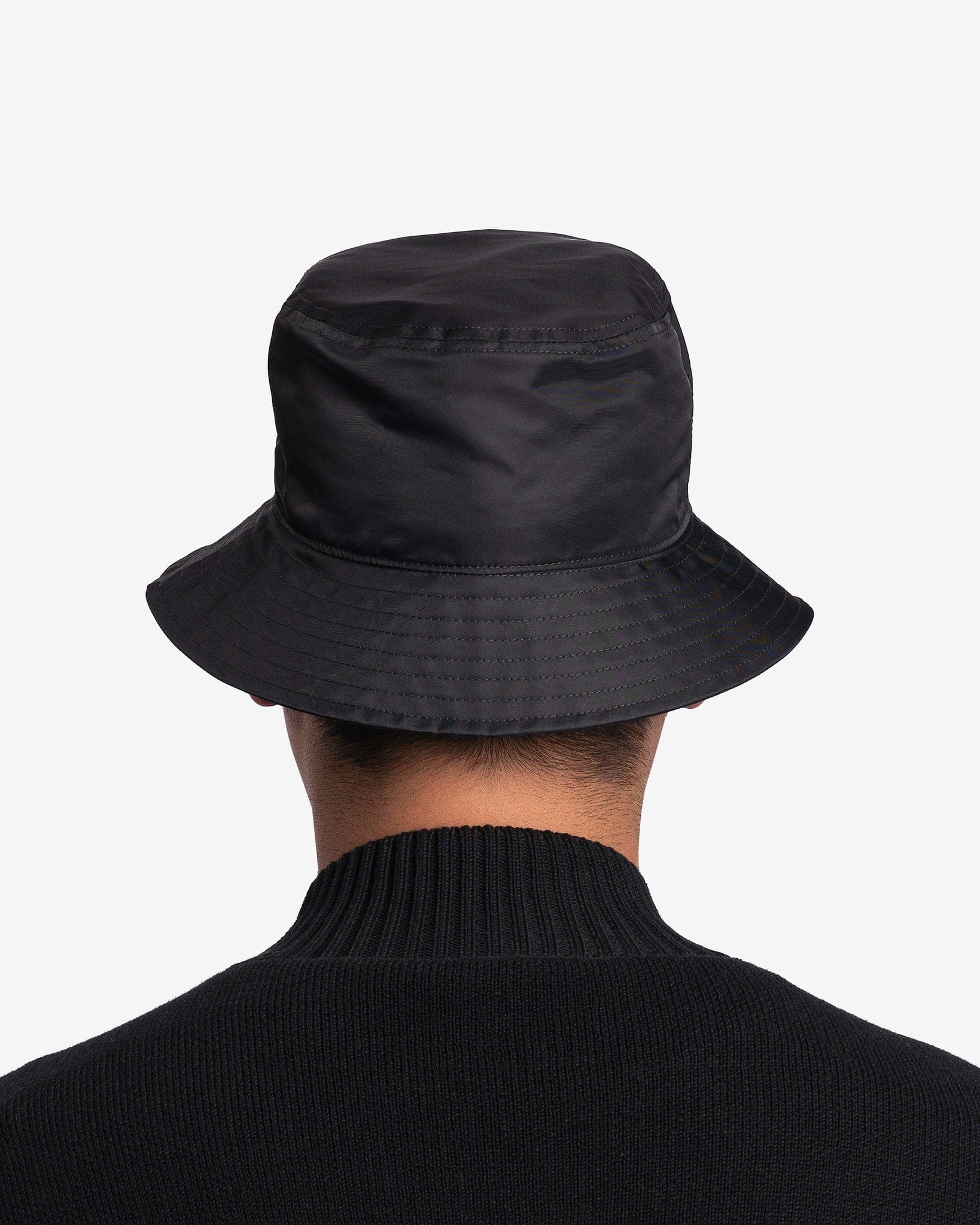 Raf Simons Men's Hats Small Leather Patch Bucket Hat in Black