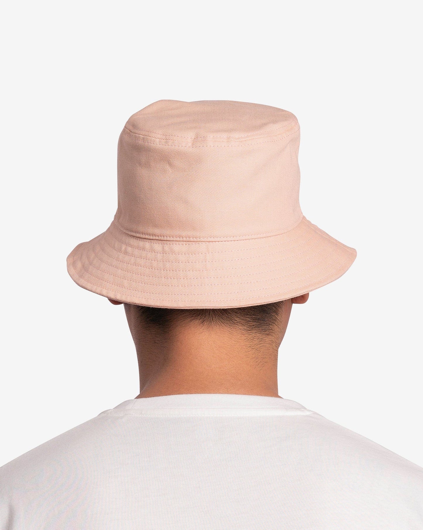 Raf Simons Men's Hats Small Leather Patch Bucket Hat in Salmon