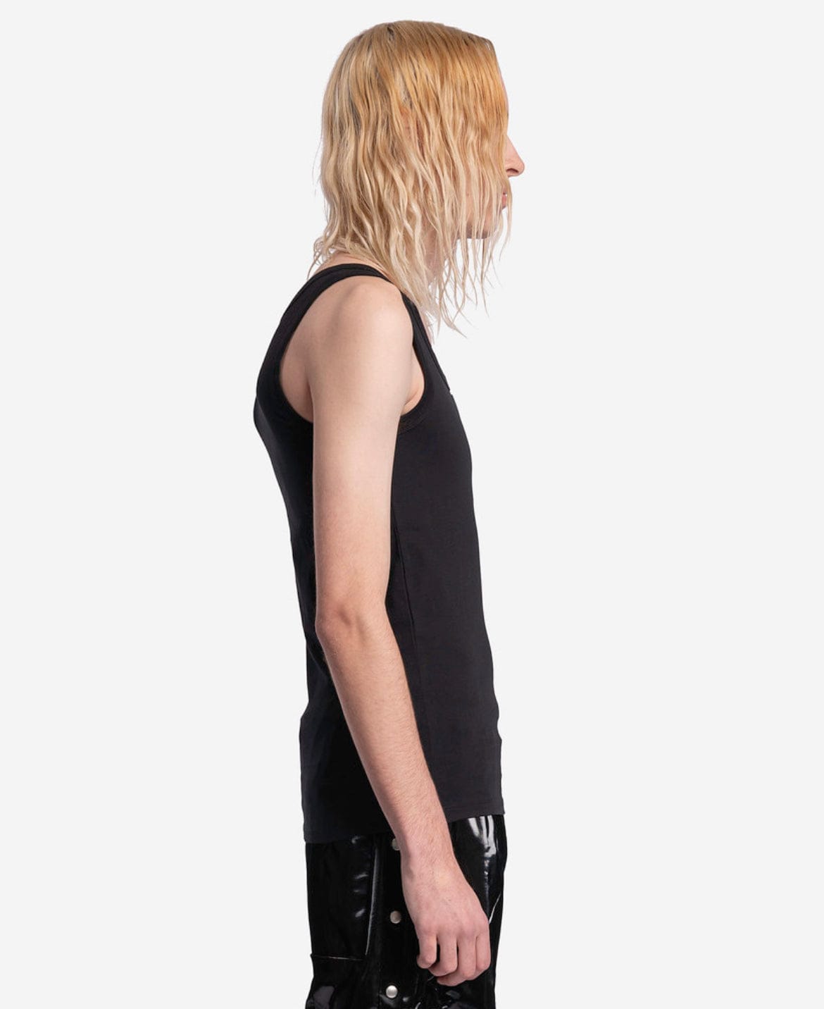 Small Leather Patch Tank Top in Black – SVRN