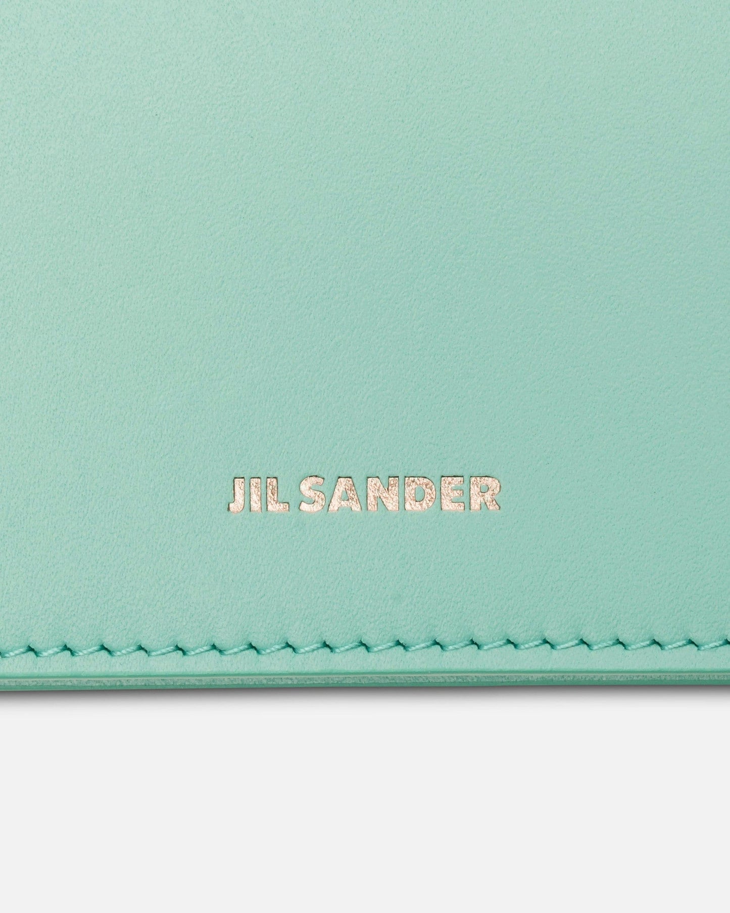 Jil Sander Leather Goods O/S Soft Calf Leather Folded Card Holder in Turquoise