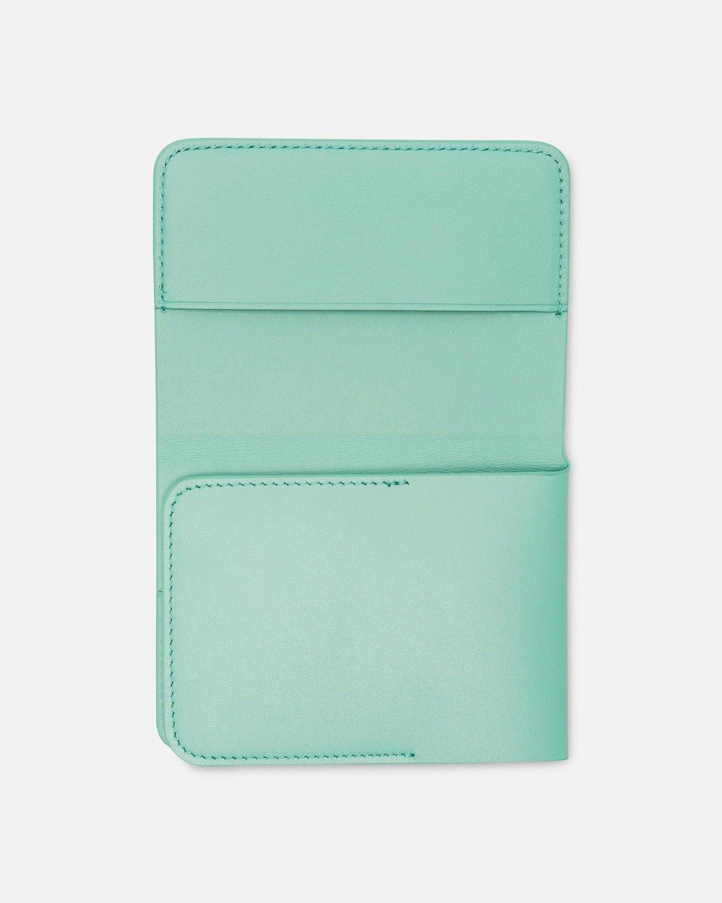 Jil Sander Leather Goods O/S Soft Calf Leather Folded Card Holder in Turquoise