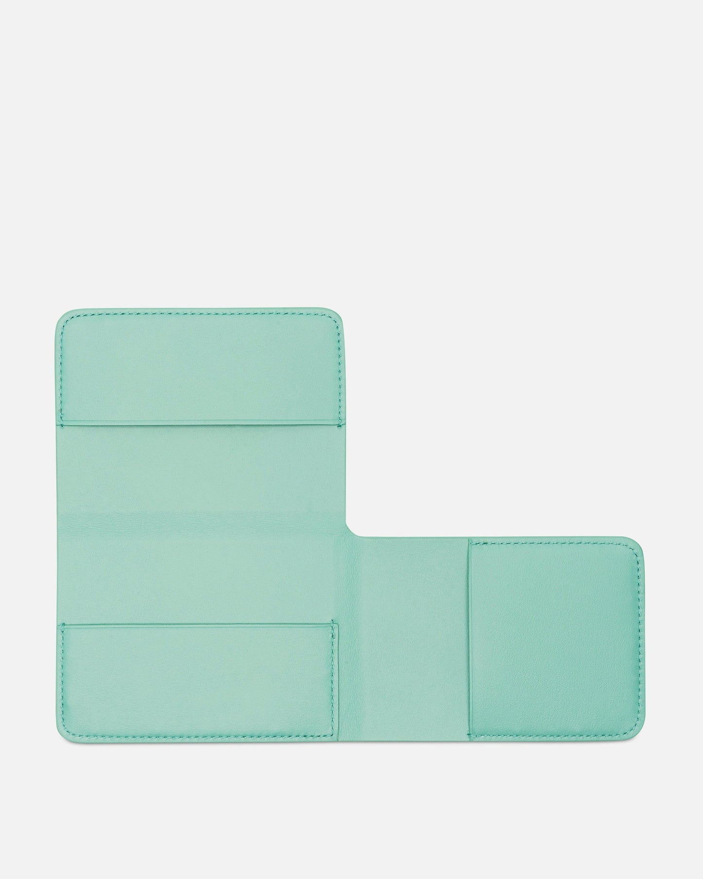 Jil Sander Leather Goods O/S Soft Calf Leather Folded Card Holder in Turquoise