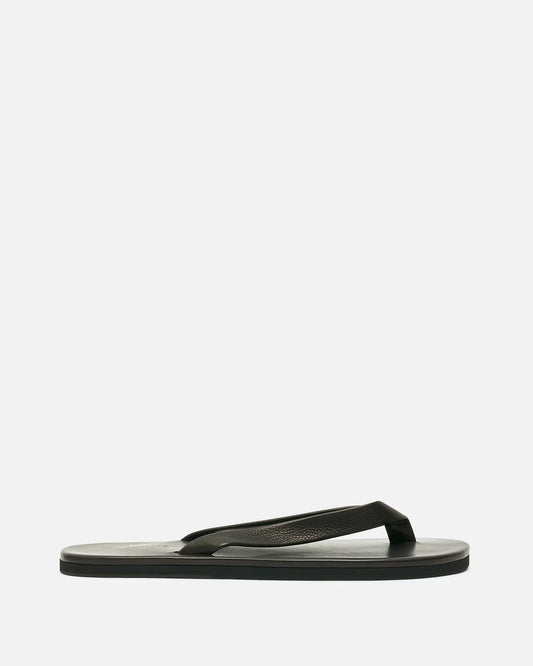 Auralee Men's Shoes Soft Leather Flip-Flops in Black