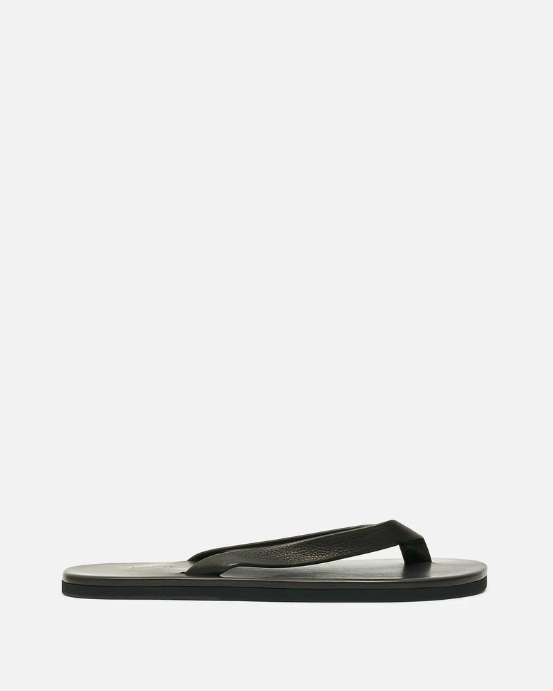 Auralee Men's Shoes Soft Leather Flip-Flops in Black