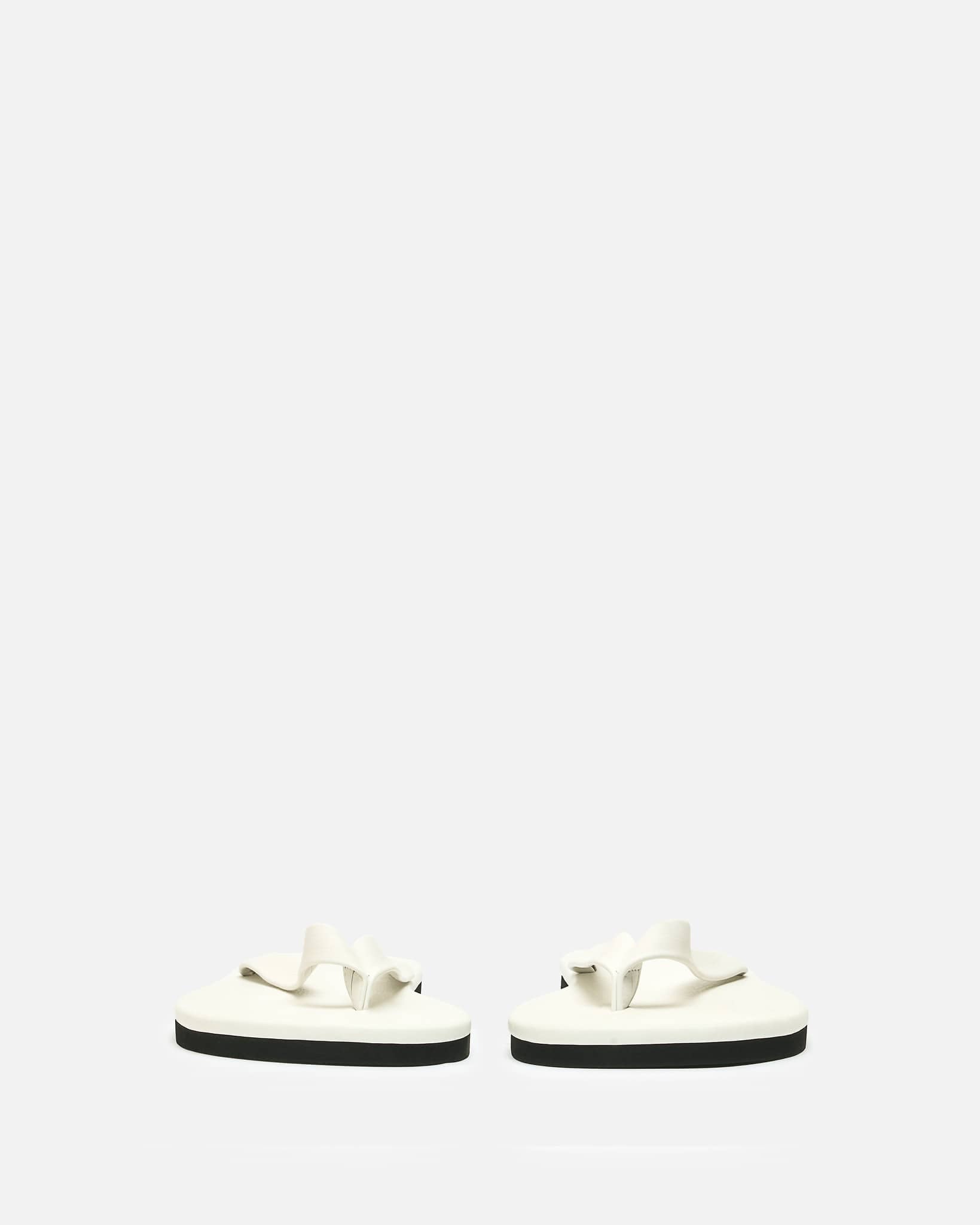 Auralee Men's Shoes Soft Leather Flip-Flops in White