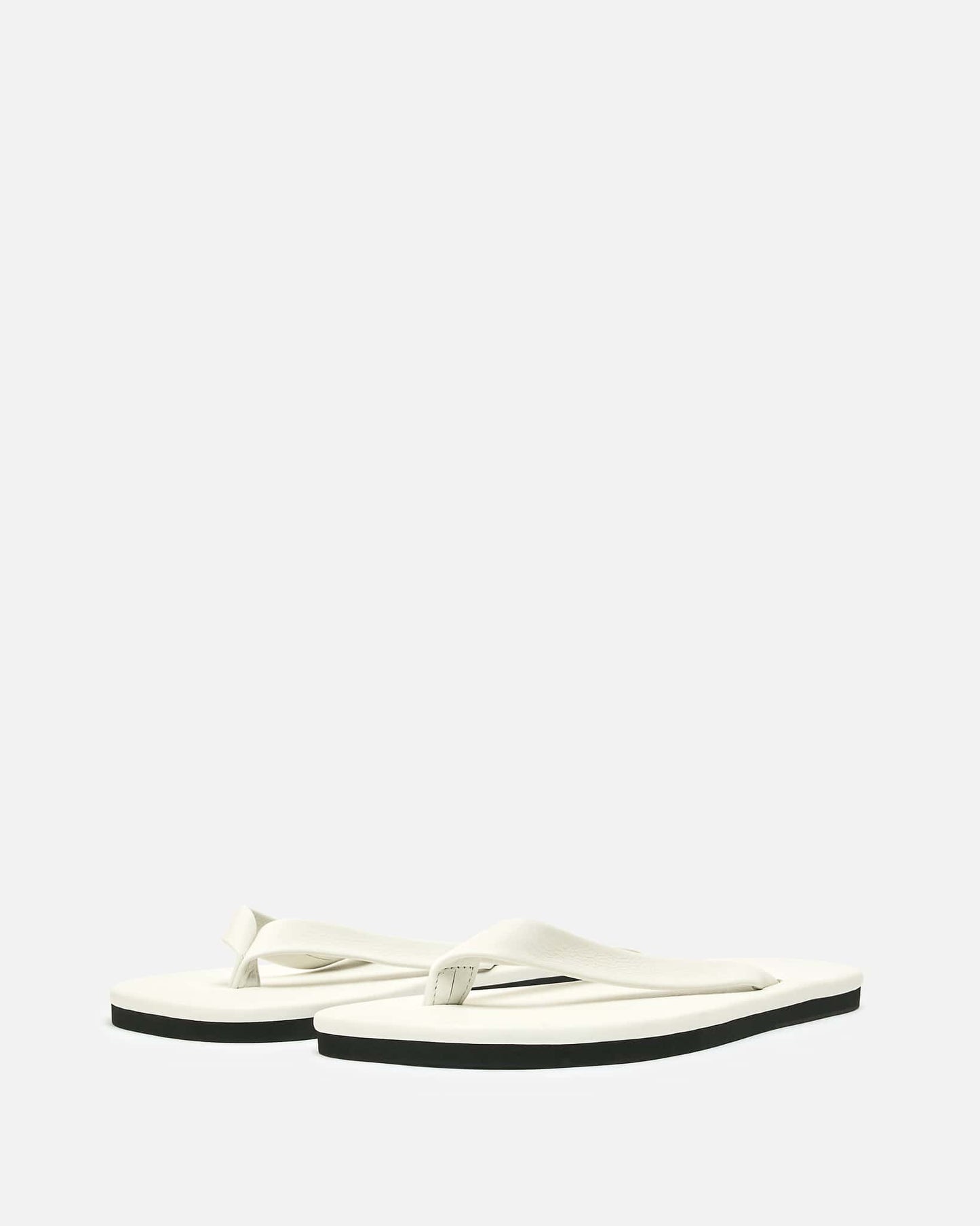 Auralee Men's Shoes Soft Leather Flip-Flops in White