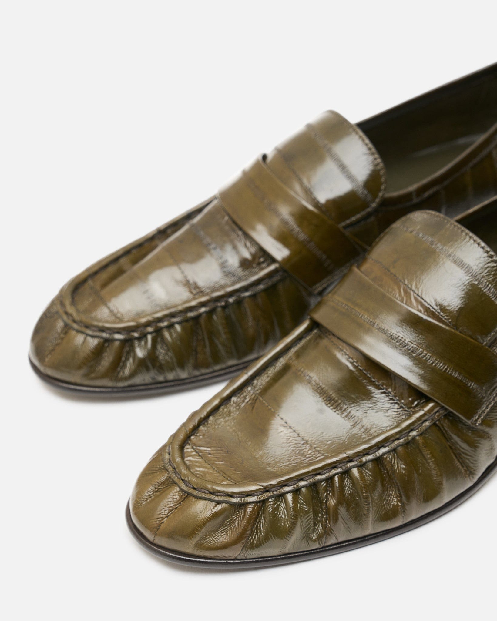 The Row Men's Shoes Soft Loafer in Olive