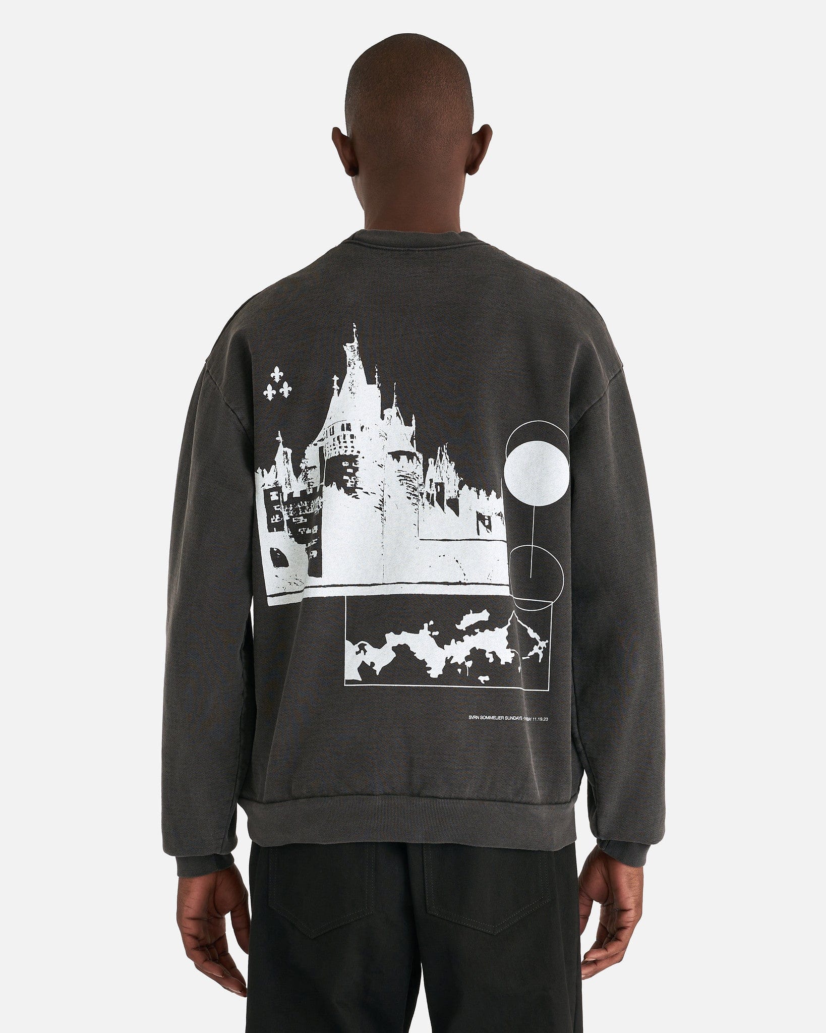 SVRN Men's Sweatshirts Sommelier Sunday 01 Crewneck in Vintage Grey
