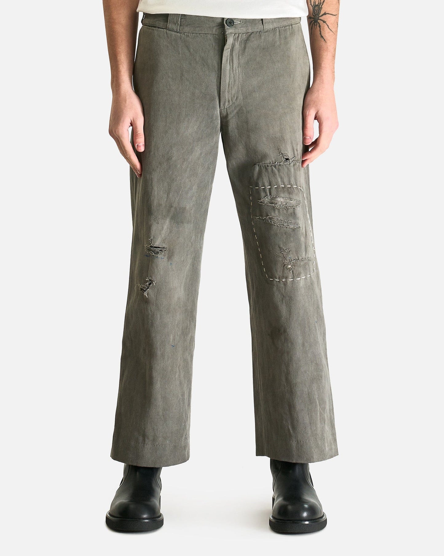 Enfants Riches Deprimes Men's Pants Soso's Repaired Trousers in Light Gray