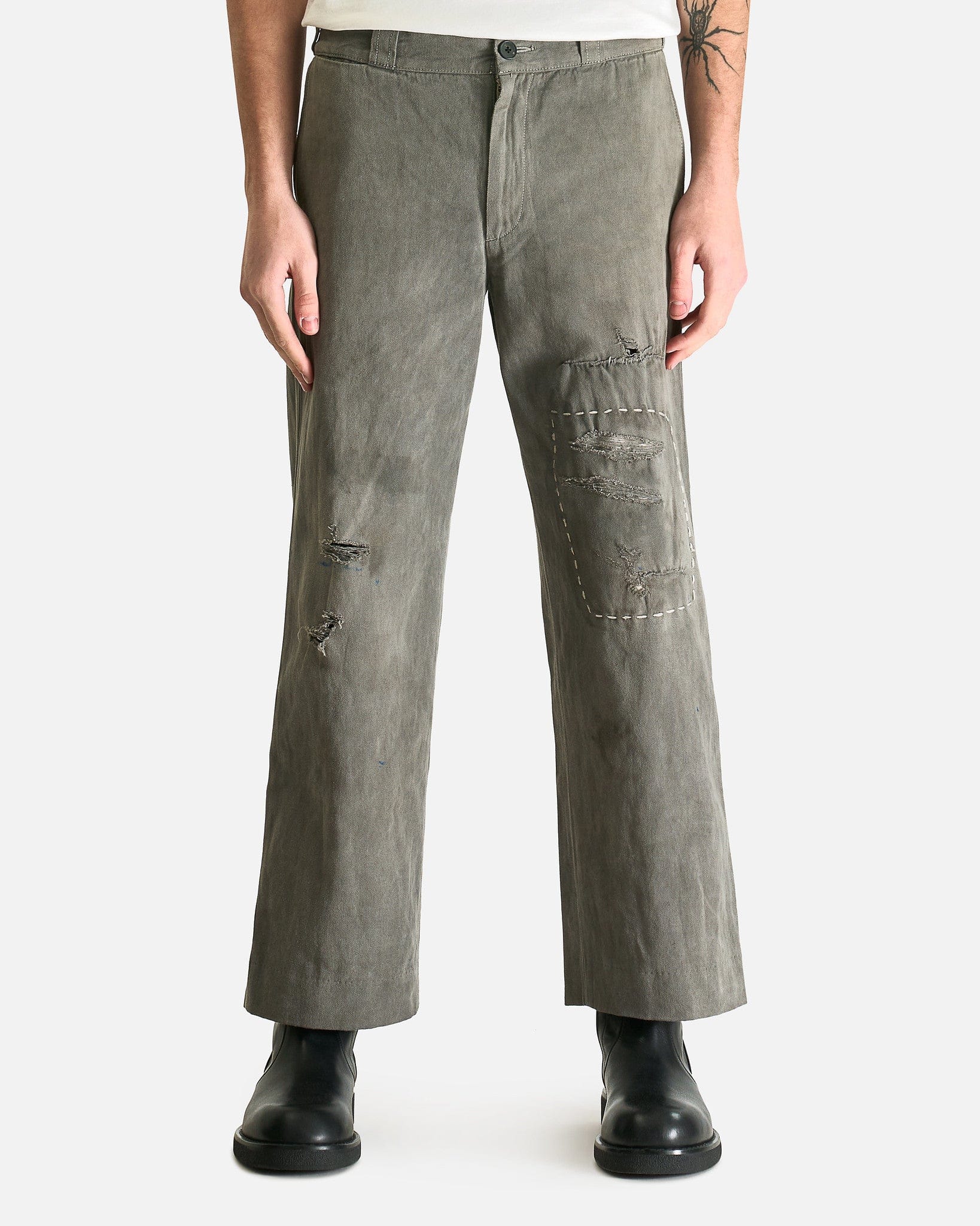 Enfants Riches Deprimes Men's Pants Soso's Repaired Trousers in Light Gray