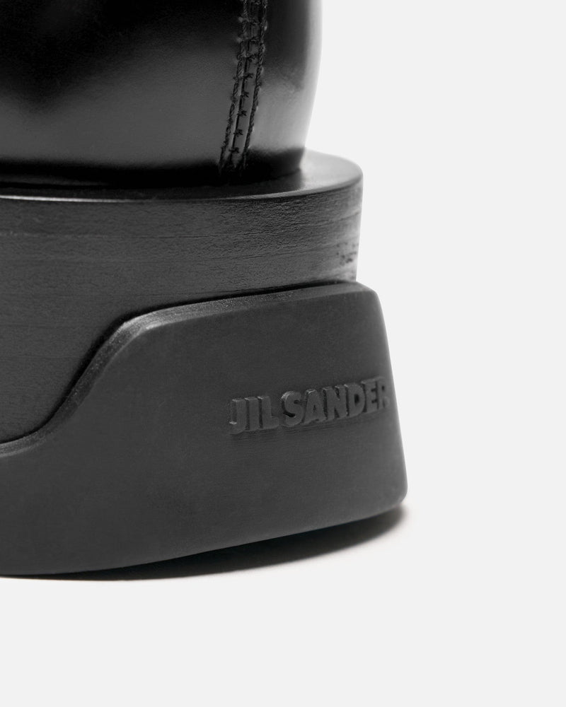Jil Sander Men's Shoes Spazzolato Calf Leather Shoe in Black