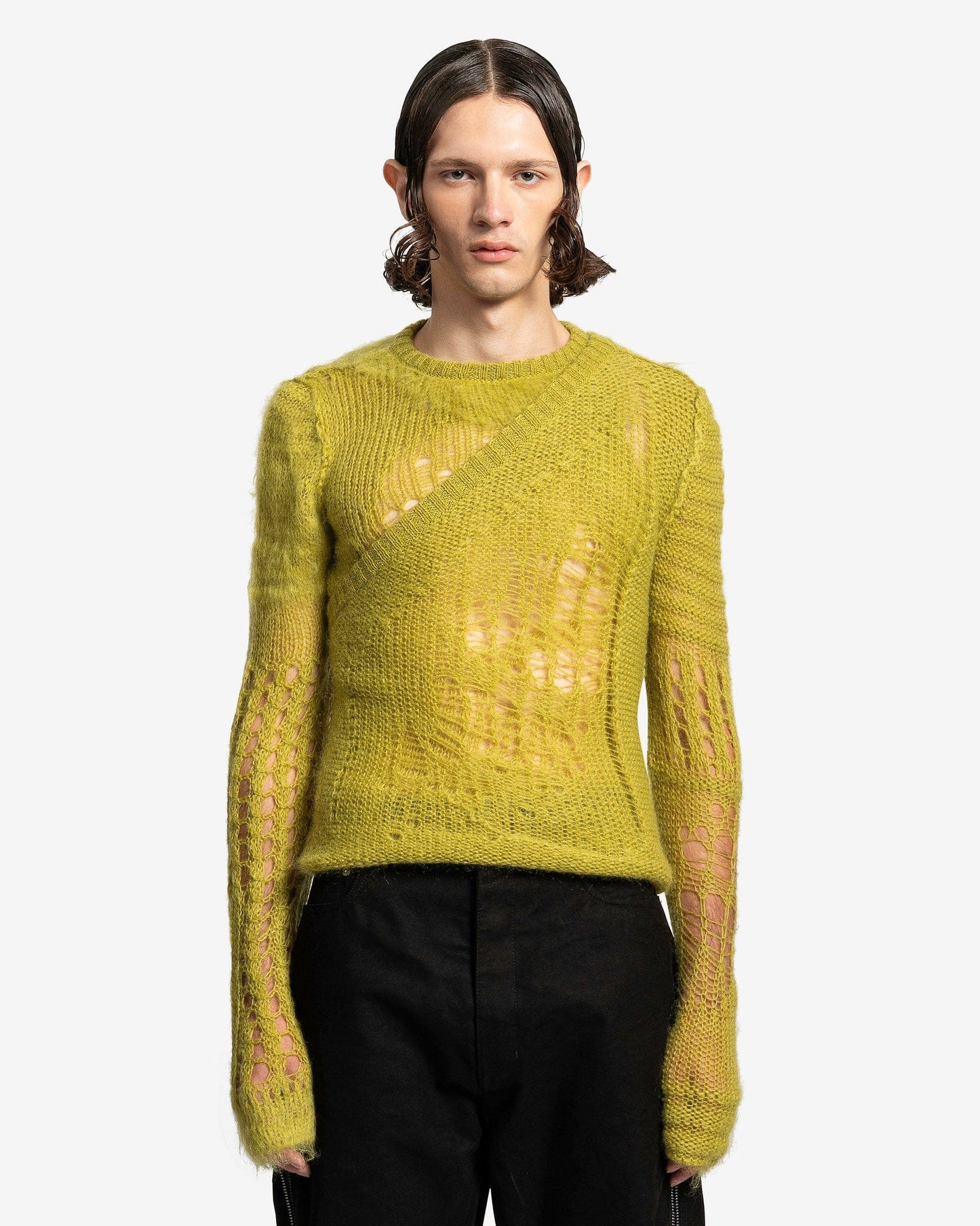 Rick Owens Men's Sweater Spider Banana in Acid