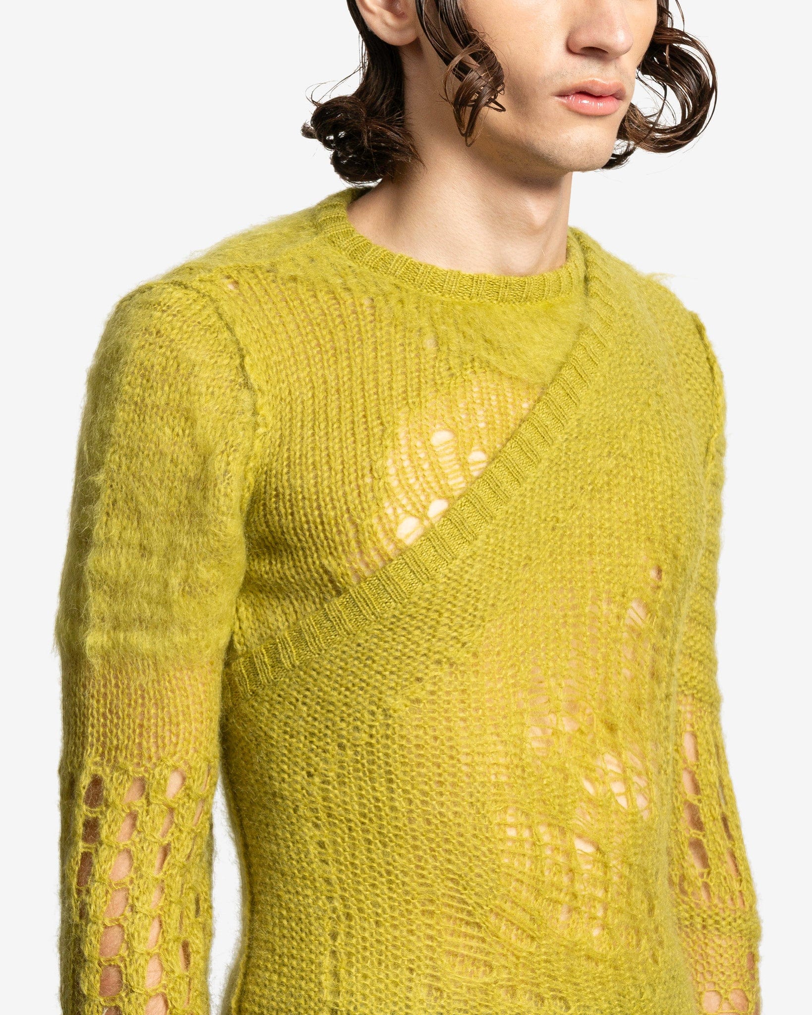 Rick Owens Men's Sweater Spider Banana in Acid