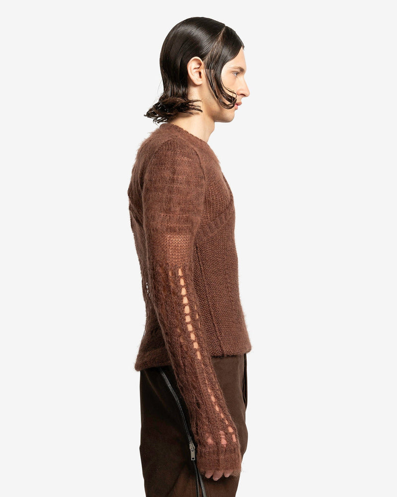 Rick Owens Men's Sweater Spider Banana in Brown