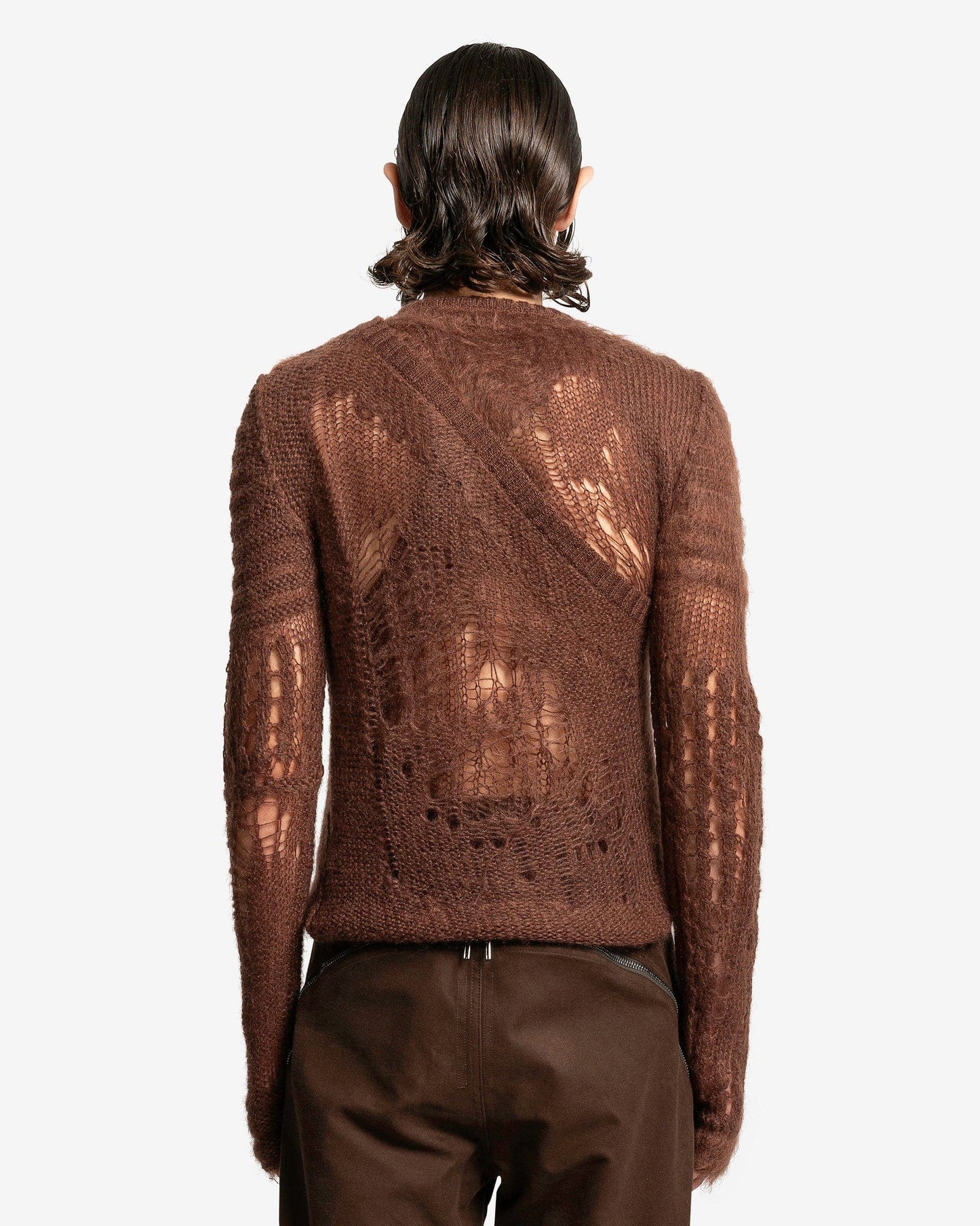 Rick Owens Men's Sweater Spider Banana in Brown