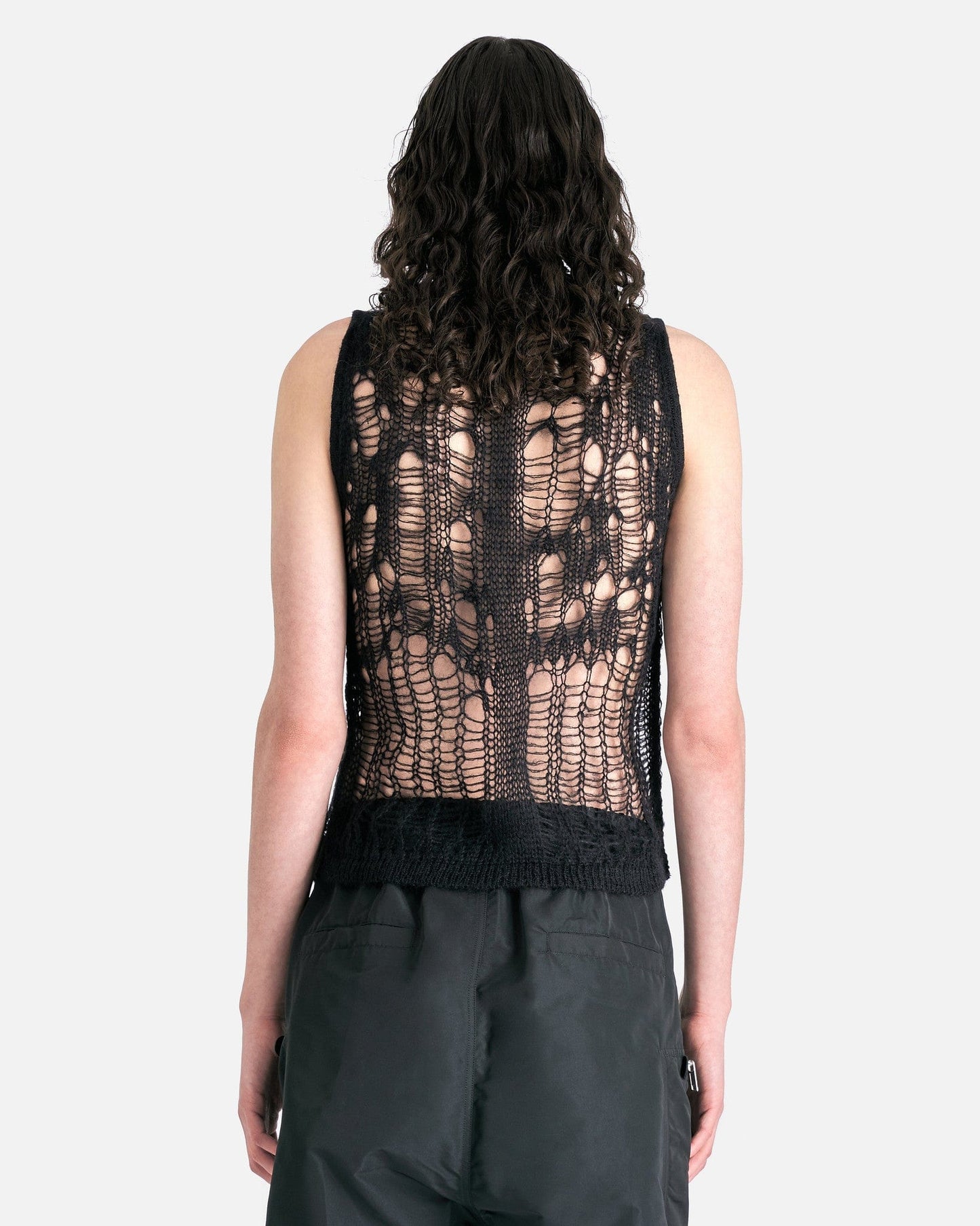 Rick Owens Men's Sweater Spider Tank in Black