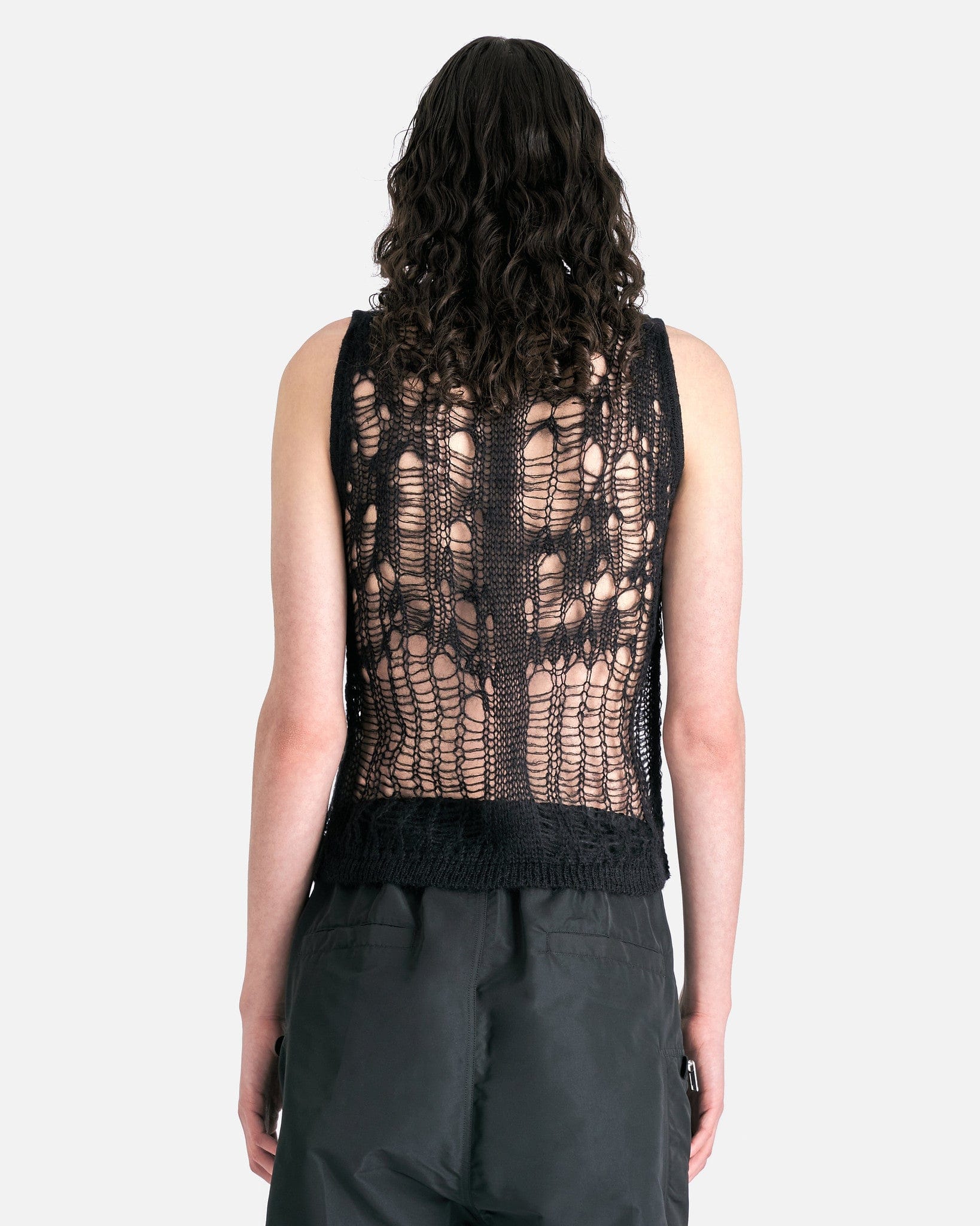 Rick Owens Men's Sweater Spider Tank in Black