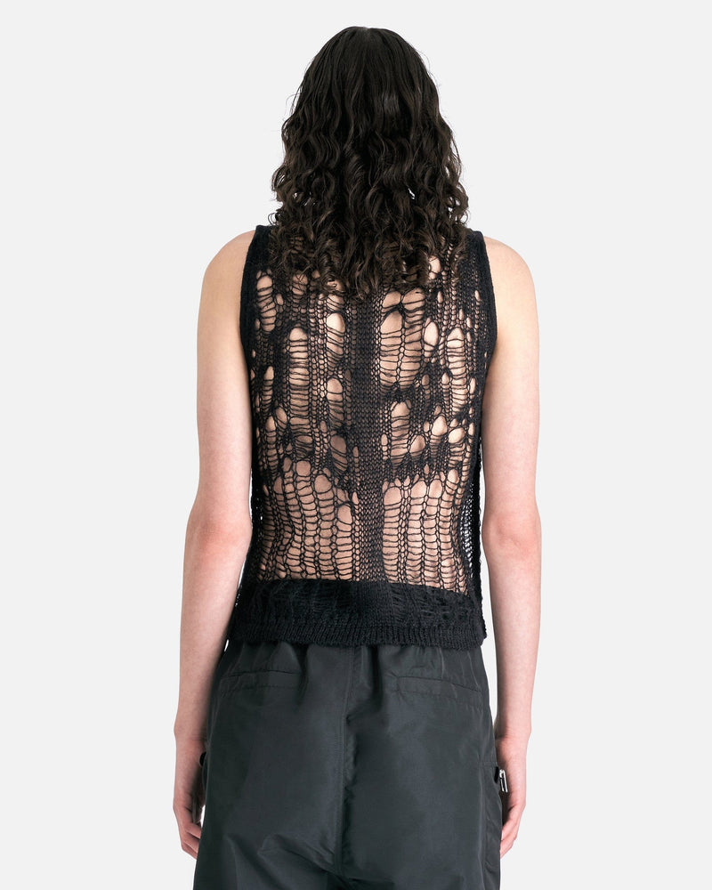 Rick Owens Men's Sweater Spider Tank in Black