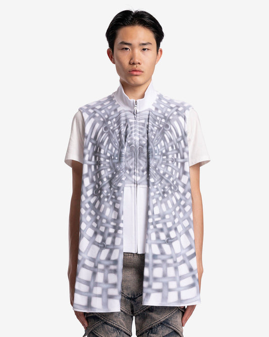 Goomheo Men's Jackets Spider Web Airbrush Jersey Gilet in Black/White