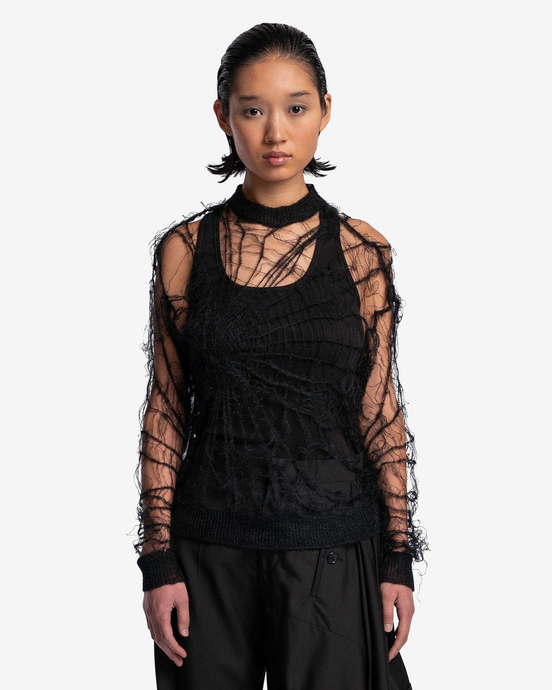 UNDERCOVER Women Sweaters O/S Spider Web Mohair Sweater in Black