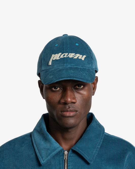 Marni Men's Hats Sponge Logo Corduroy Baseball Cap in Royal
