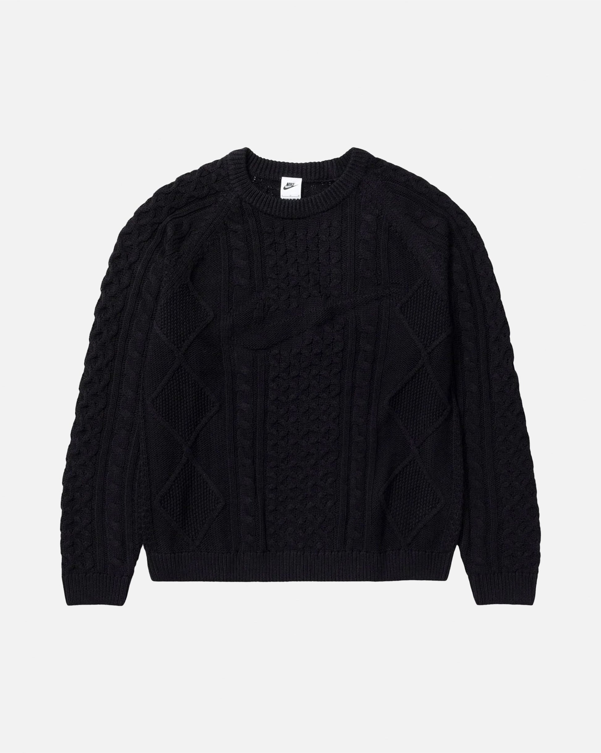 Nike Men Sweaters Sportswear Cable Knit Sweater in Black